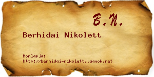 Berhidai Nikolett névjegykártya