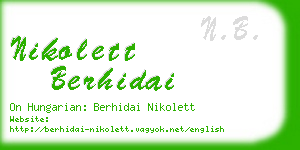 nikolett berhidai business card
